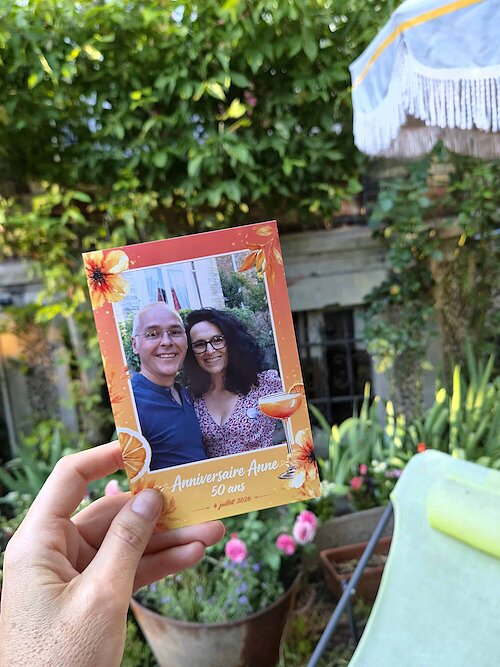 Tirage photobooth personnalisé pour l’anniversaire des 50 ans d’Anne à Villemomble