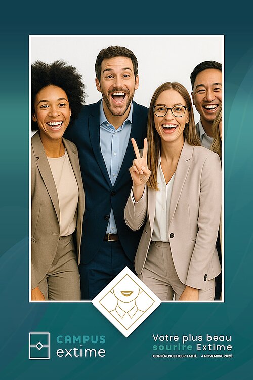 Cadre photo personnalisé Campus Extime pour la conférence « Votre plus beau sourire » à Roissypôle