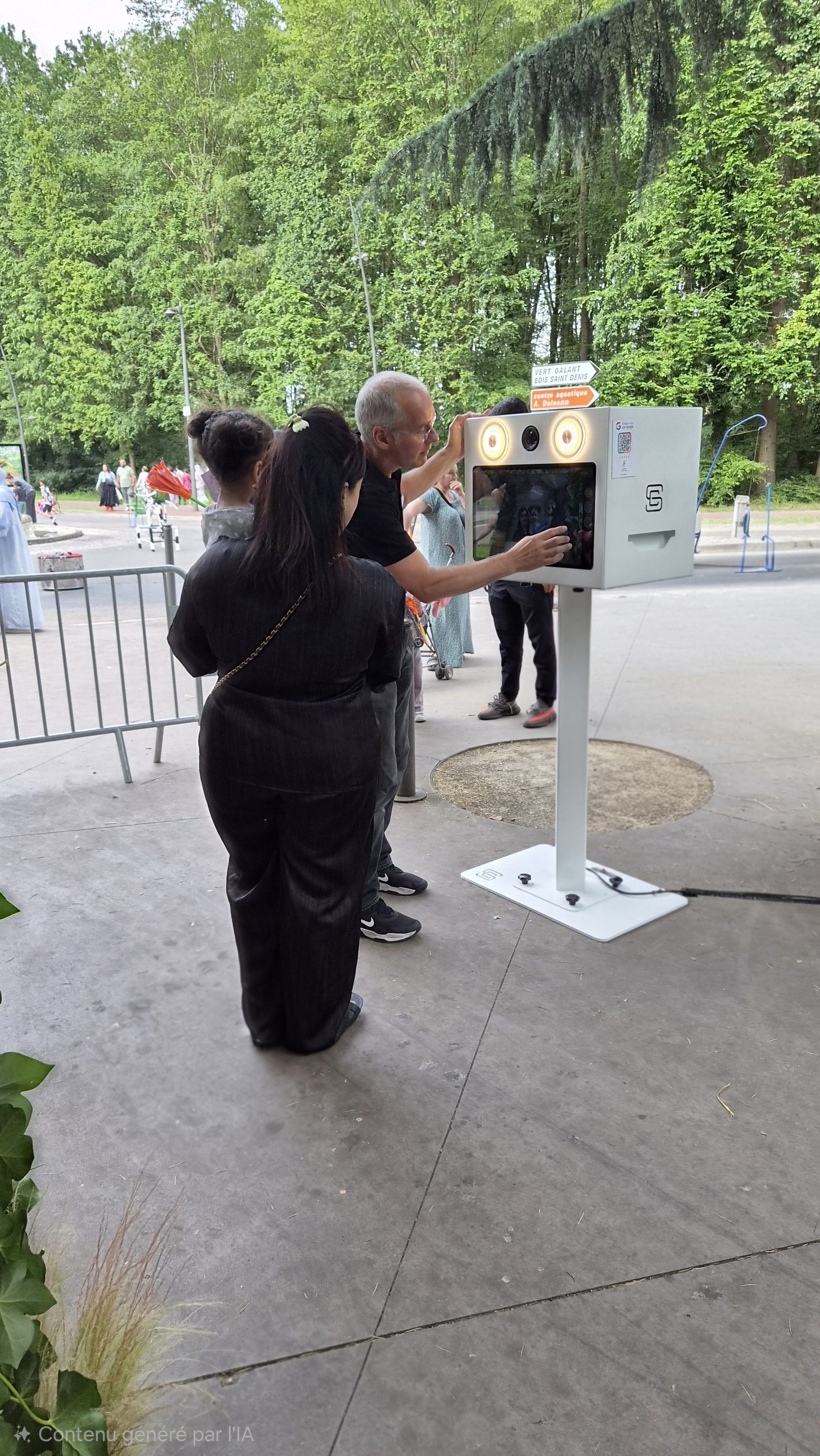 Accompagnement des visiteurs autour du photobooth à Tremblay-en-France