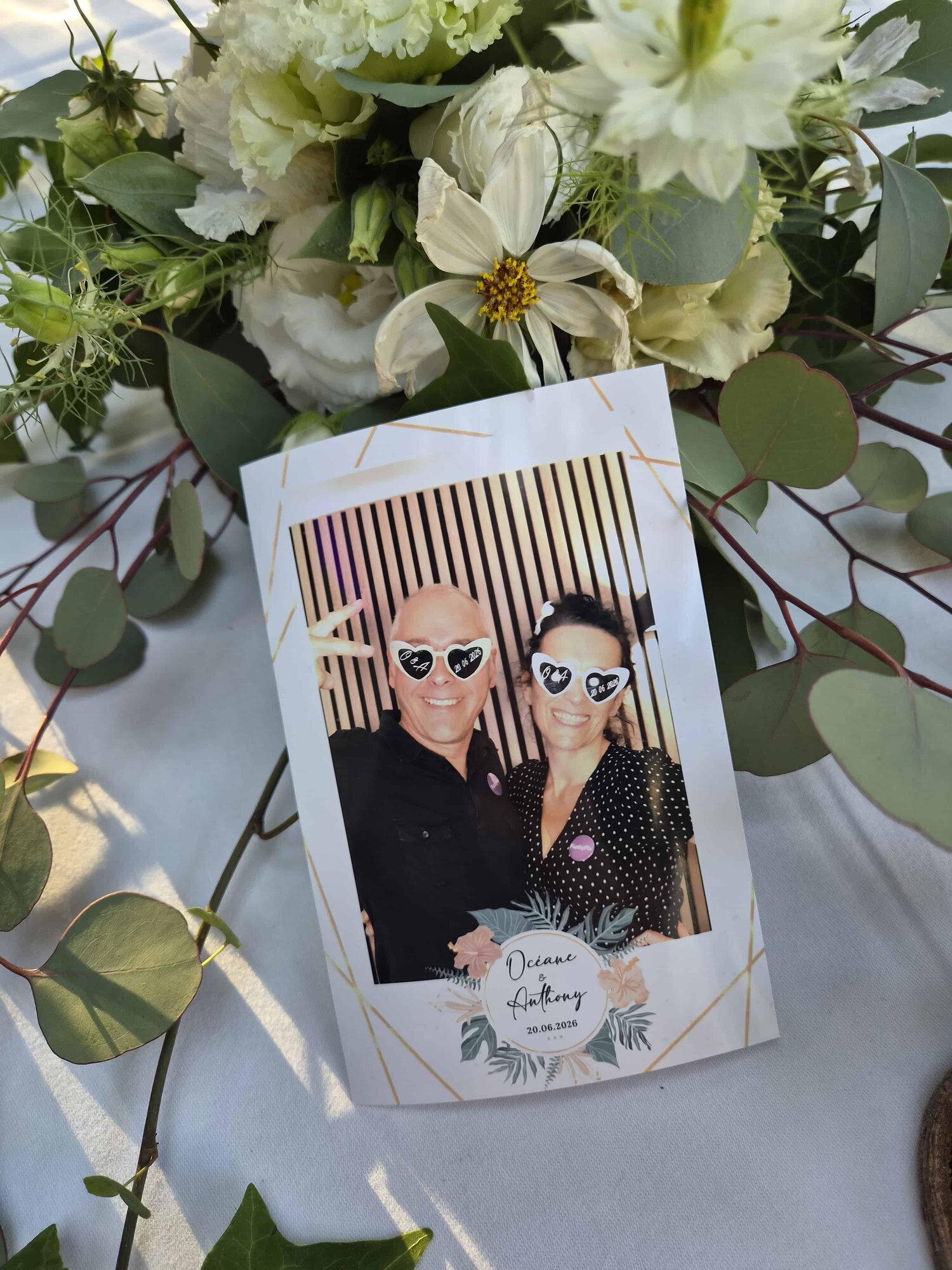 Photo imprimée par le photobooth personnalisé du mariage d'Océane et Anthony au Domaine de Crécy
