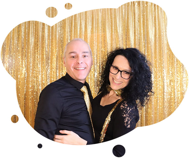 Séverine et Fabien lors d’un événement photobooth, équipe FunkyPix sur le terrain