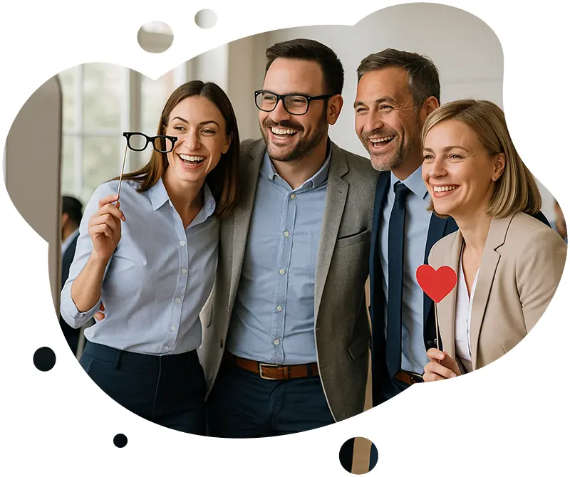 Animation photo &eacute;v&eacute;nementielle en entreprise avec photobooth et exp&eacute;rience invit&eacute;s engageante